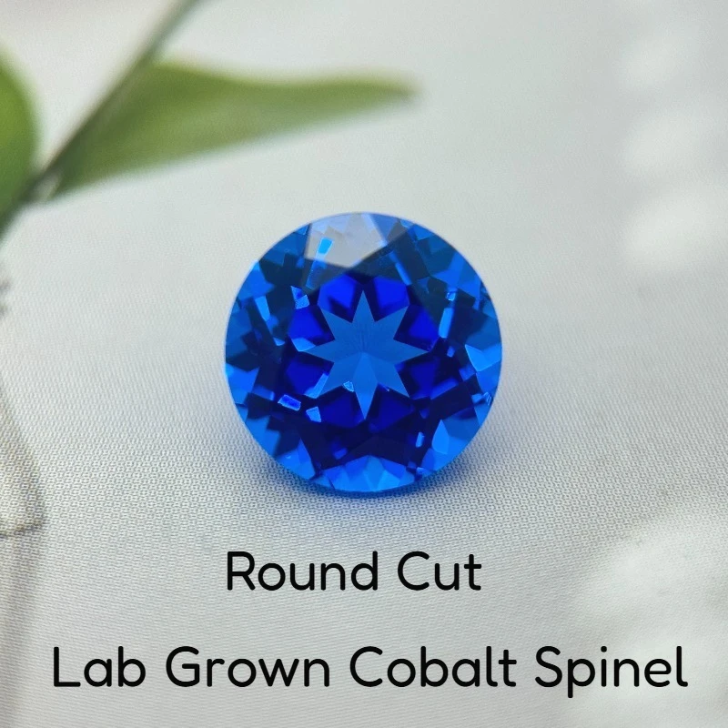 

Lab Grown Cobalt Spinel Round Cut Multiple Gemstone for DIY Ring Necklace Earrings Main Materials Selectable AGL Certificate