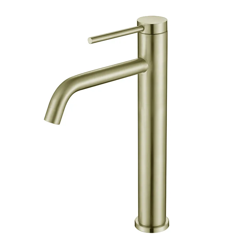 304 Stainless Steel Lead-free Basin Faucet Brushed Gold Basin Faucet Hot Cold Mixer Tap Single Handle Gun Grey Crane Basin Tap