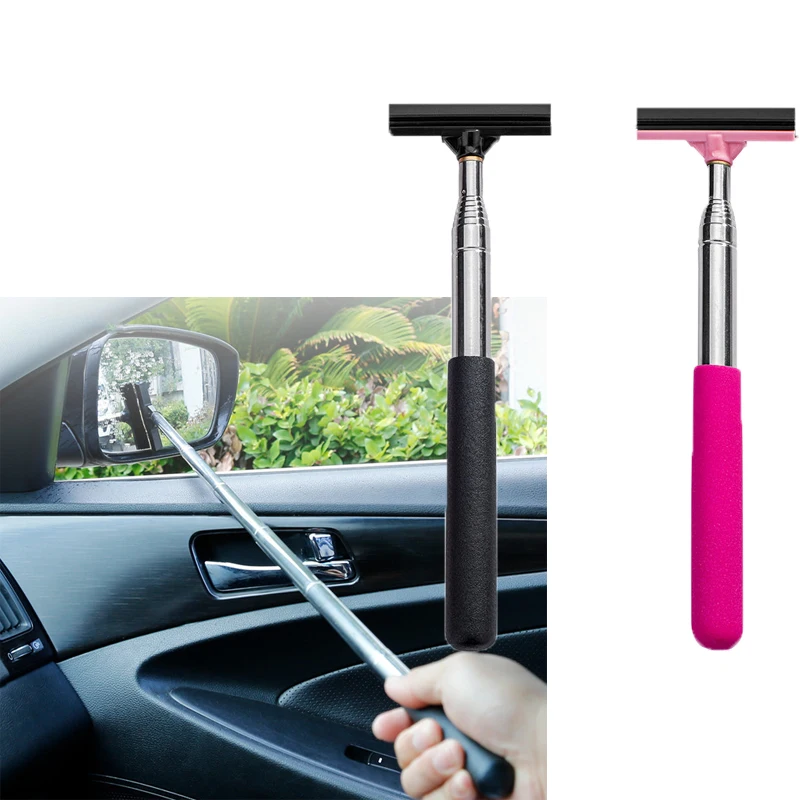 Car rearview mirror retractable wiper Portable Water Mist Cleaner water mist removal manual wiper strip Brush Scraper tool