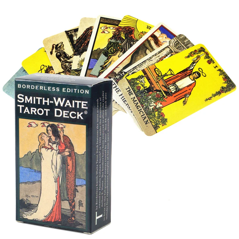 Tarot Cards Borderless Edition Smith Waite English Letters Art Paper Oracle Cards Astrologer Divination Family Table Board Games