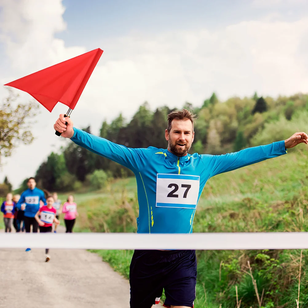 

6pcs Portable Competition Flags Hand Waving Referee Signal Lightweight Handle For Sports Racing Traffic Safety