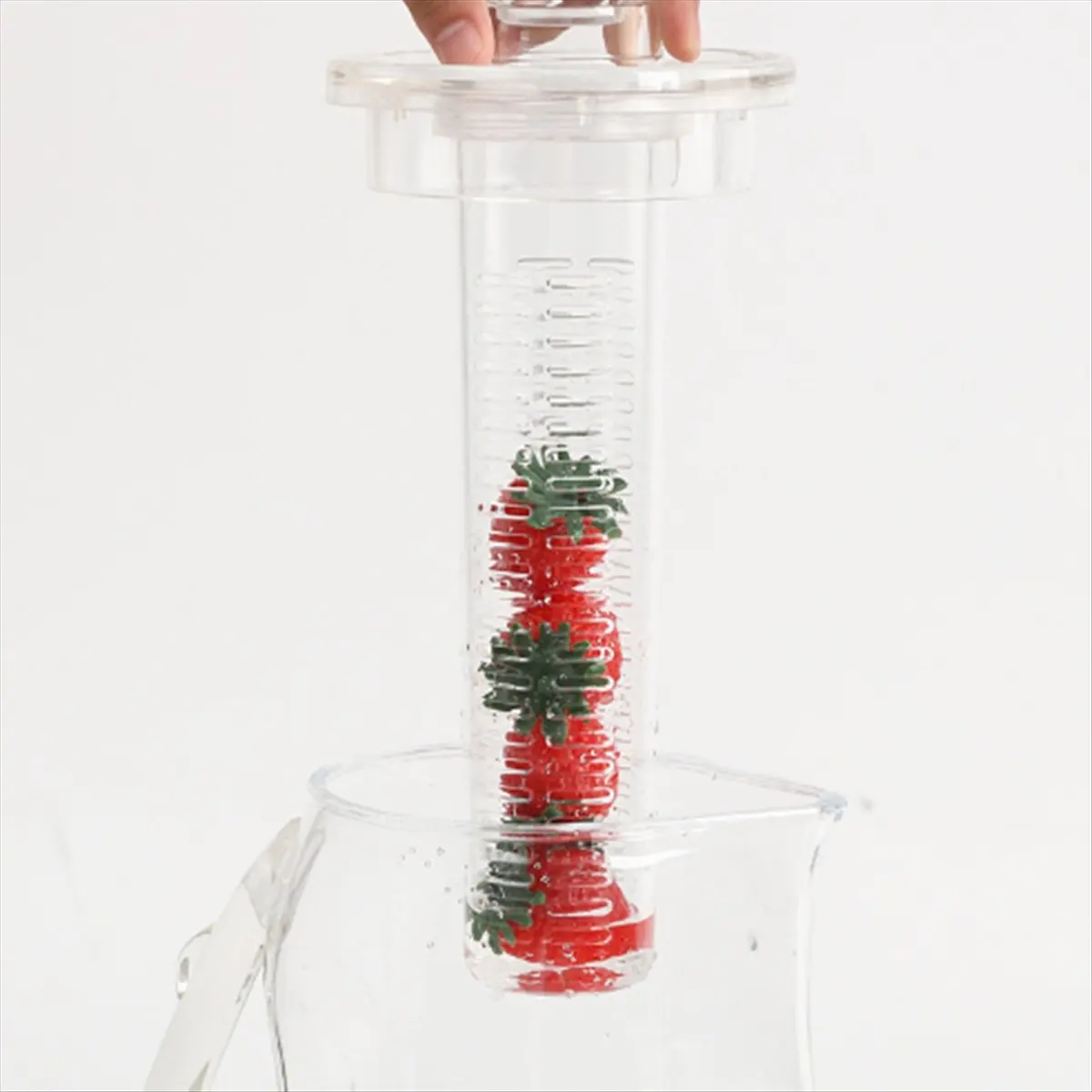 A08I Fruit Water Pitcher 2.5L with Removable Lid and Infuser Rod,Beverage Jug for Drinks, Lemonade, Juice and Iced Tea