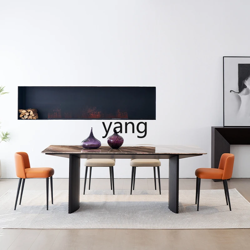 โต๊ะอาหารหินอ่อนสไตล์มินิมอลอิตาลี CX หรูหราเบาๆ สำหรับห้องนั่งเล่น บ้านทันสมัย เรียบง่าย รูปทรงสี่เหลี่ยม