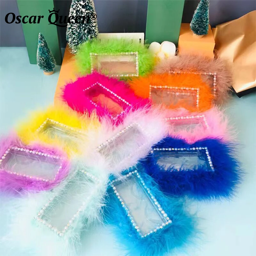 

Feather Lash Packaging Boxes Wholesale Mink Lashes Case Vendor Makeup Diamond False Eyelashes Box Package Bulk Eyelash Extension