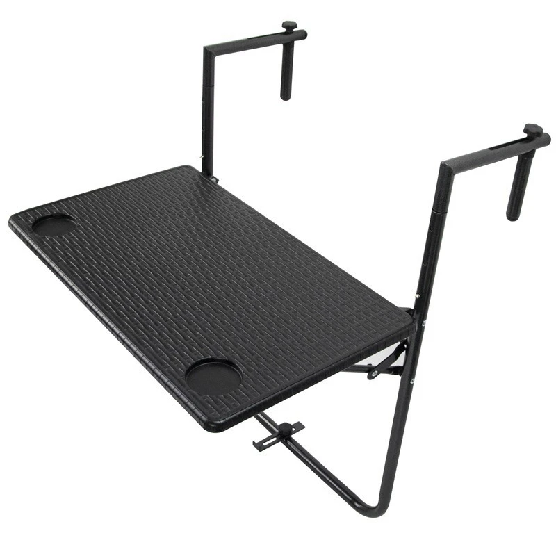 Outdoor balcony railing hanging table folding table railing can lift plastic square table board