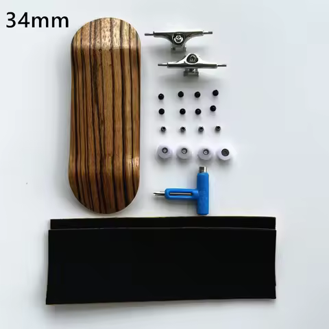 34mm Fingerboard Complete Set Wood Deck with New Truck and CNC Wheels for Professional Finger Skateboard
