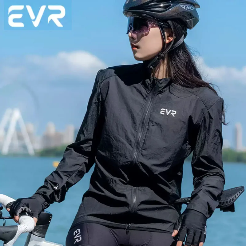 Chaqueta Cortavientos para Ciclismo EVR para Mujer, Ligera, Impermeable, Cortavientos, Ropa para Ciclismo de Montaña, Ropa para Correr, Chaqueta Superior para Ciclismo de Carretera