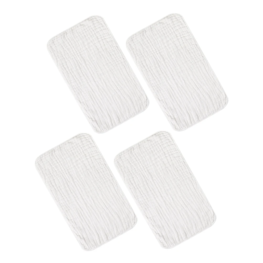 

4 Pcs Washcloths Infants and Toddlers Wipe Sweat Towel Baby Saliva Supplies Bibs Stuff White Towels Muslin