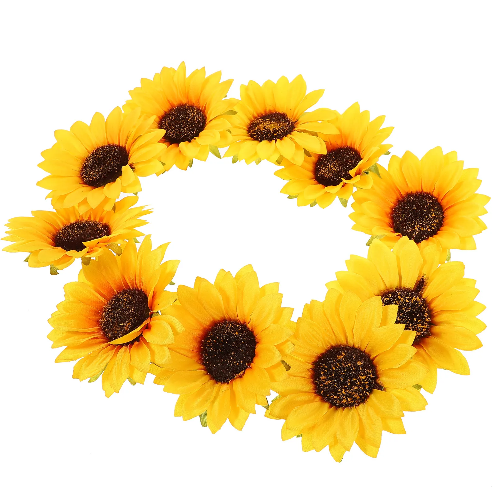 

10 Pcs Simulated Sunflower Silk Applique Easy Sew Clothes Bags Shoes Hats Decorative Patches Mini Flowers Embellishments Craft