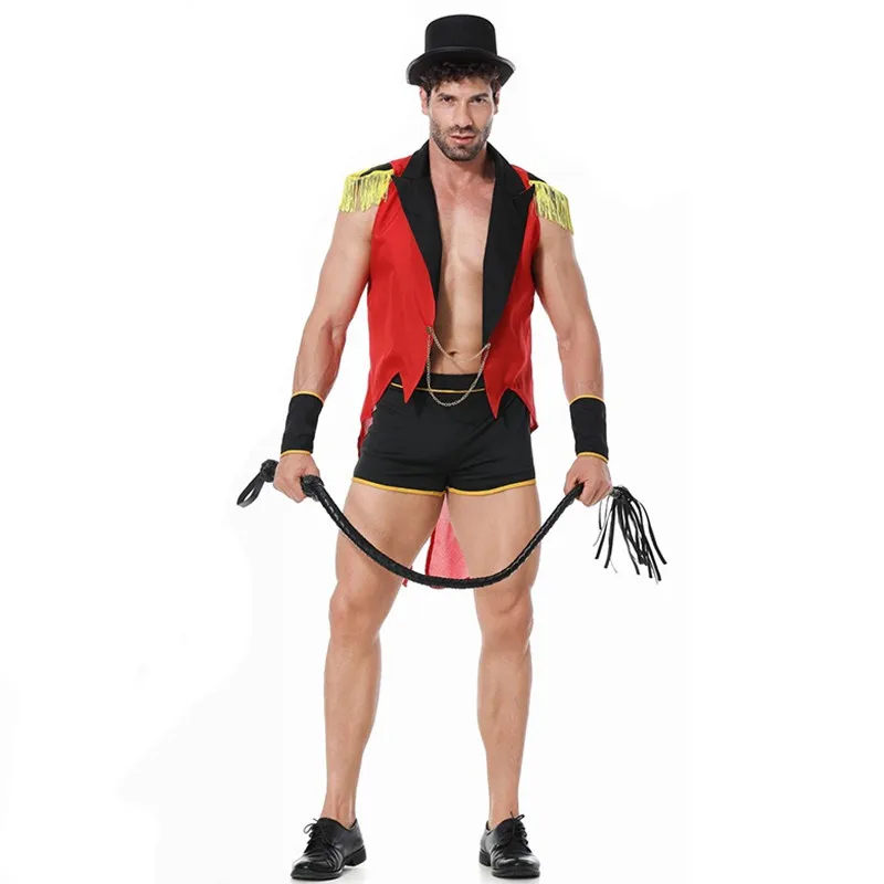 Men Halloween The Zoo Circus Animal Trainer Costumes Magician Cosplay Carnival Purim Parade Nightclub Bar Role Play Party Dress