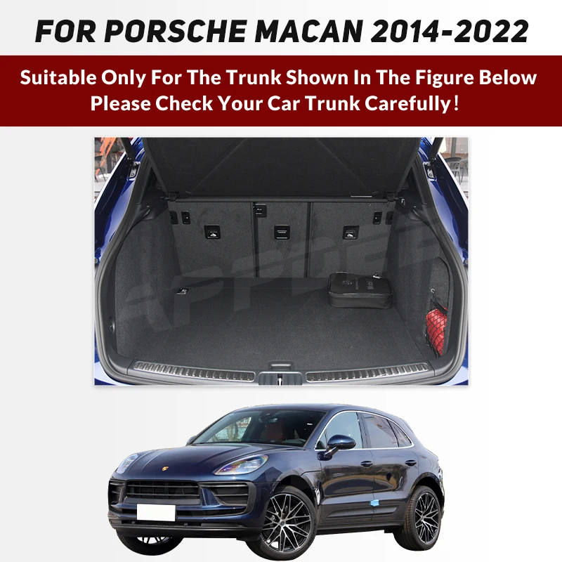 Auto Full Coverage Trunk Mat For Porsche Macan 2014-2022 21 20 19 18 17 16 15 Car Boot Cover Pad Interior Protector Accessories