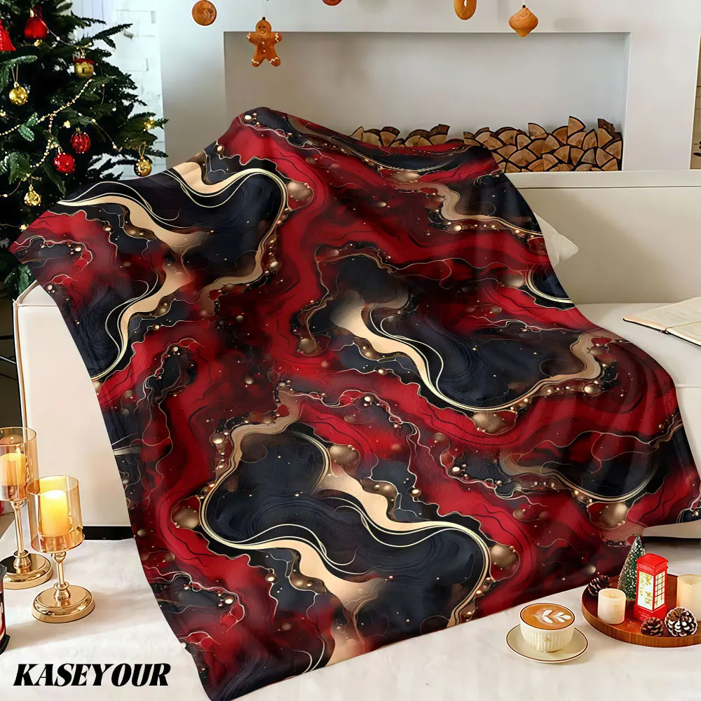 Luxury Waves Winter Summer Flannel Blanket Throw Fleece Soft Fuzzy Plush Cozy Fleece Blankets for Sofa Ideal Gifts