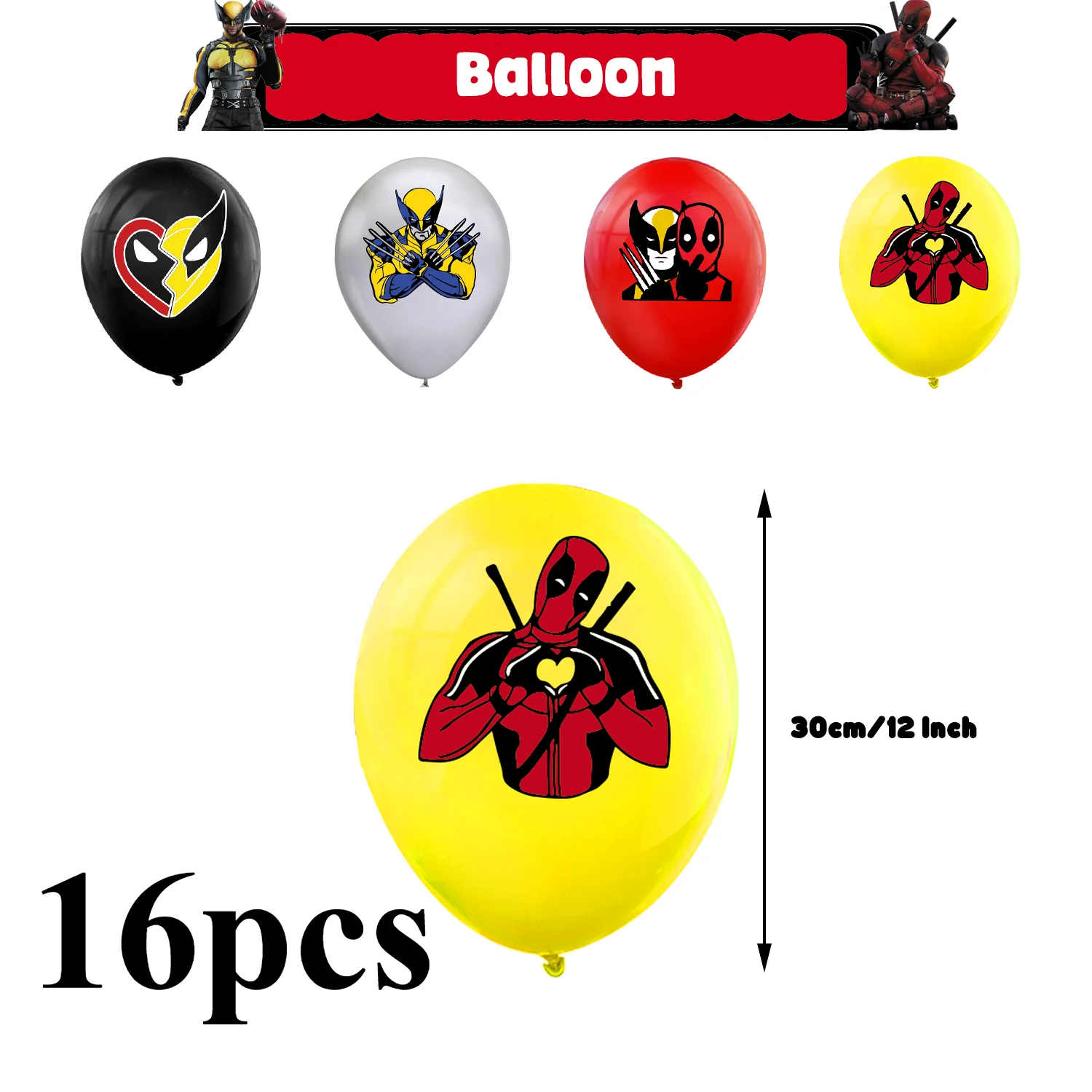 Deadpool Iron Man Decorazione per feste Banner di buon compleanno per bambini Inserto per torta Palloncino Marvel Baby Shower Forniture