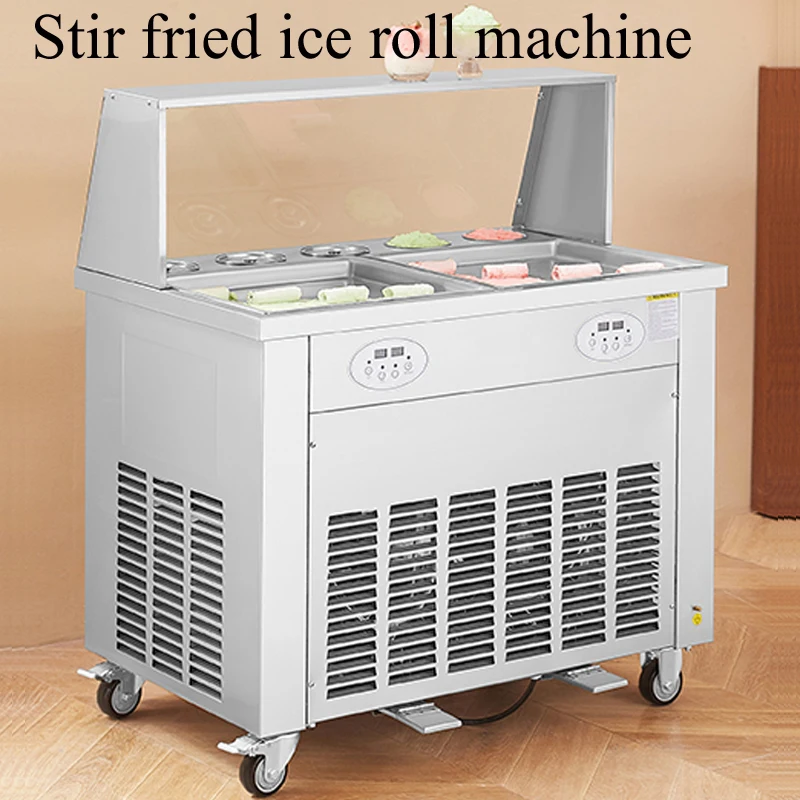 

Fried Ice Cream Machine Commercial Matcha Frying Ice Cream Rolls Maker Automatic Stir-fried Yogurt Machine