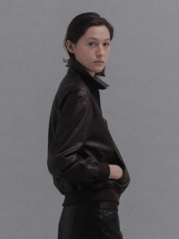 Or feminino zíper couro jaet longo sve retro motocicleta sle gola outono inverno nova chegada design faion