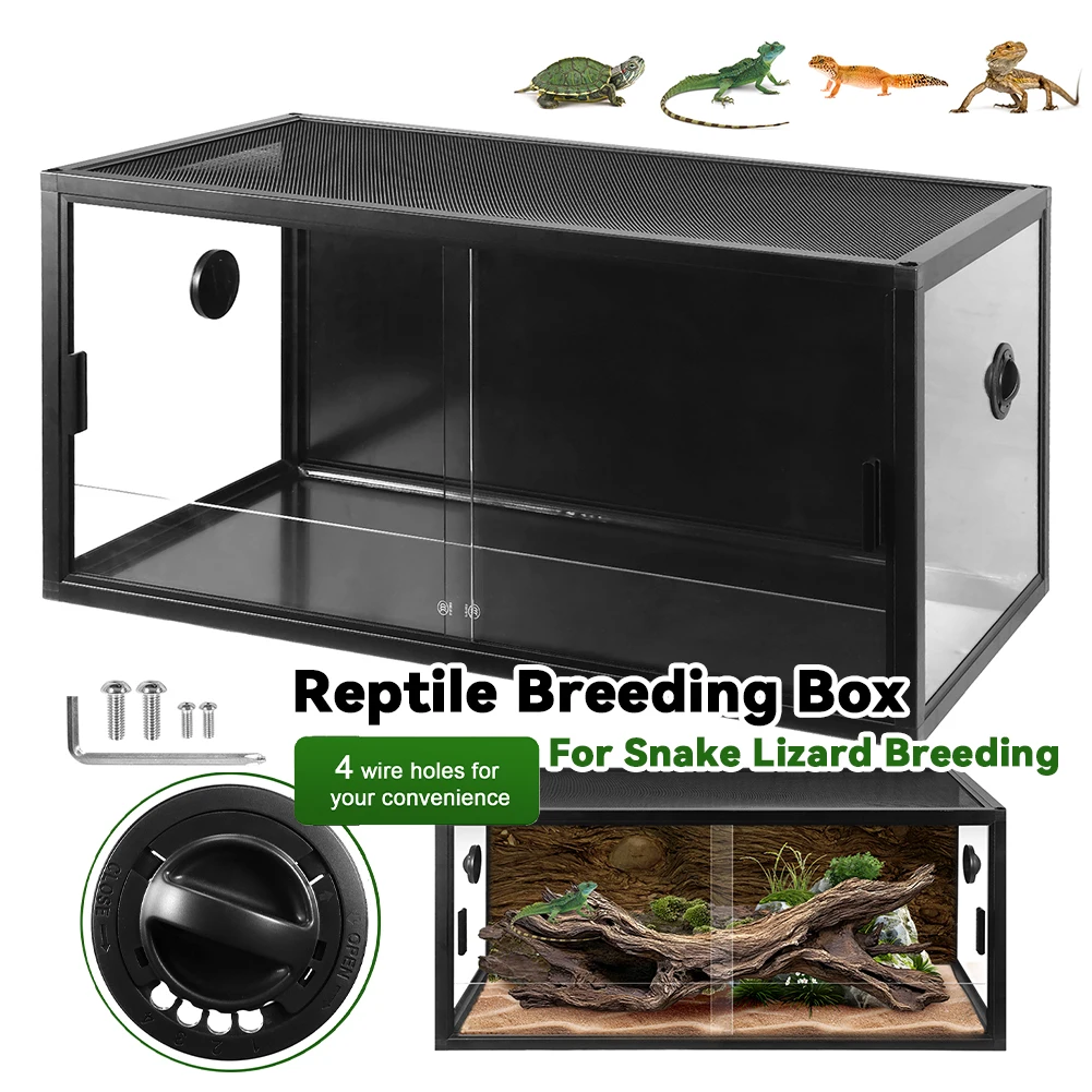 

Reptile Breeding Box Detachable Reptile Landscaping Container Lightweight Plant Gecko Ecological Tank for Snake Lizard Breeding