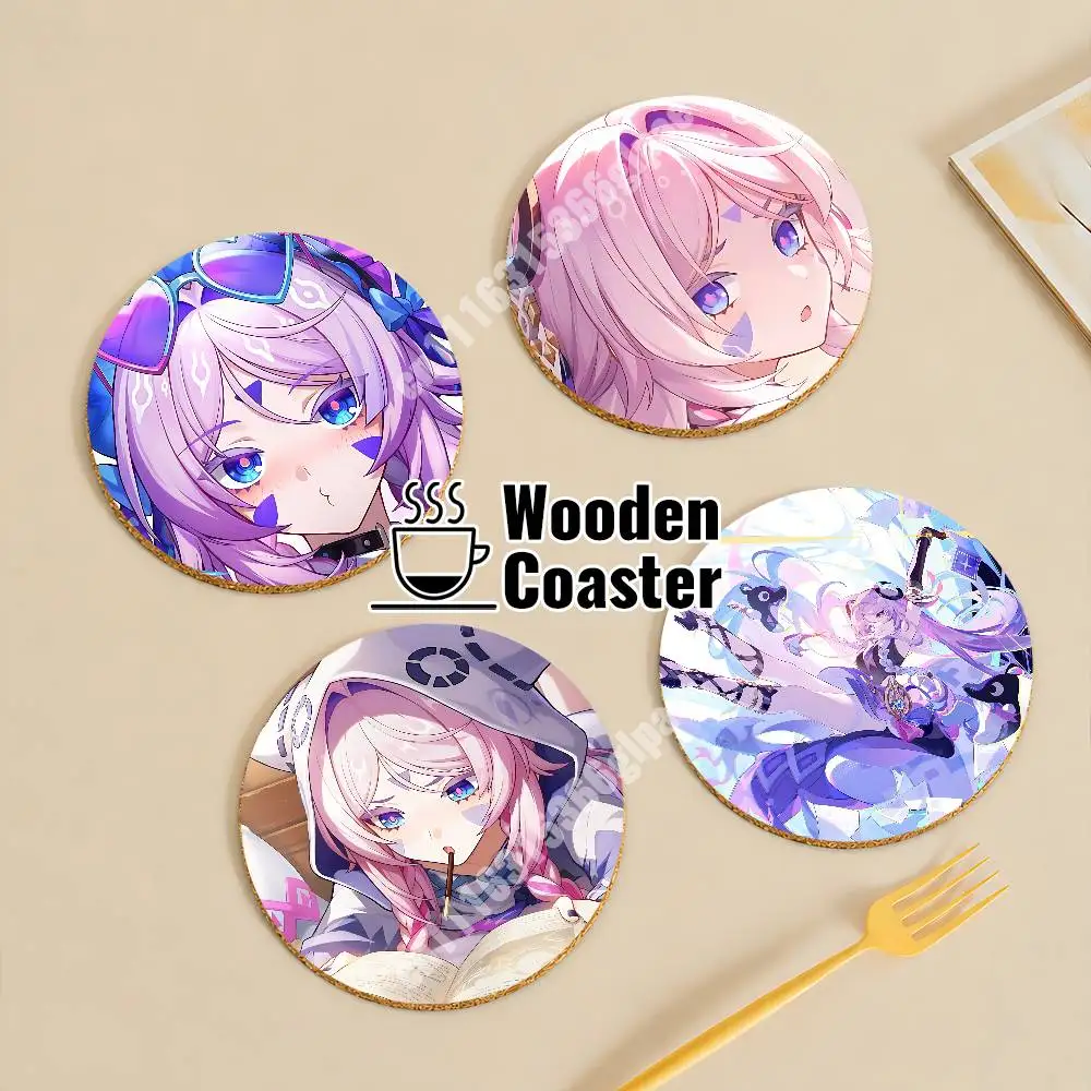 Genshin Impact Citlali Wooden Cup Mat Cappuccino Vodka Juice Water Coaster for Flower Shop