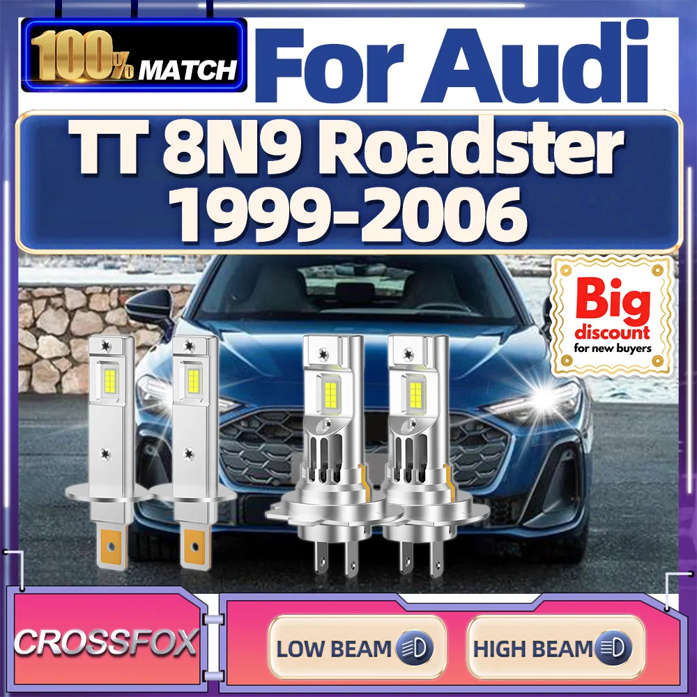 

CROSSFOX【Для Audi TT 8N9 Roadster 1999-2006】Лампа дальнего ближнего света Turbo Canbus Автомобильные светодиодные лампы для фар Ультра яркие ампулы для фар