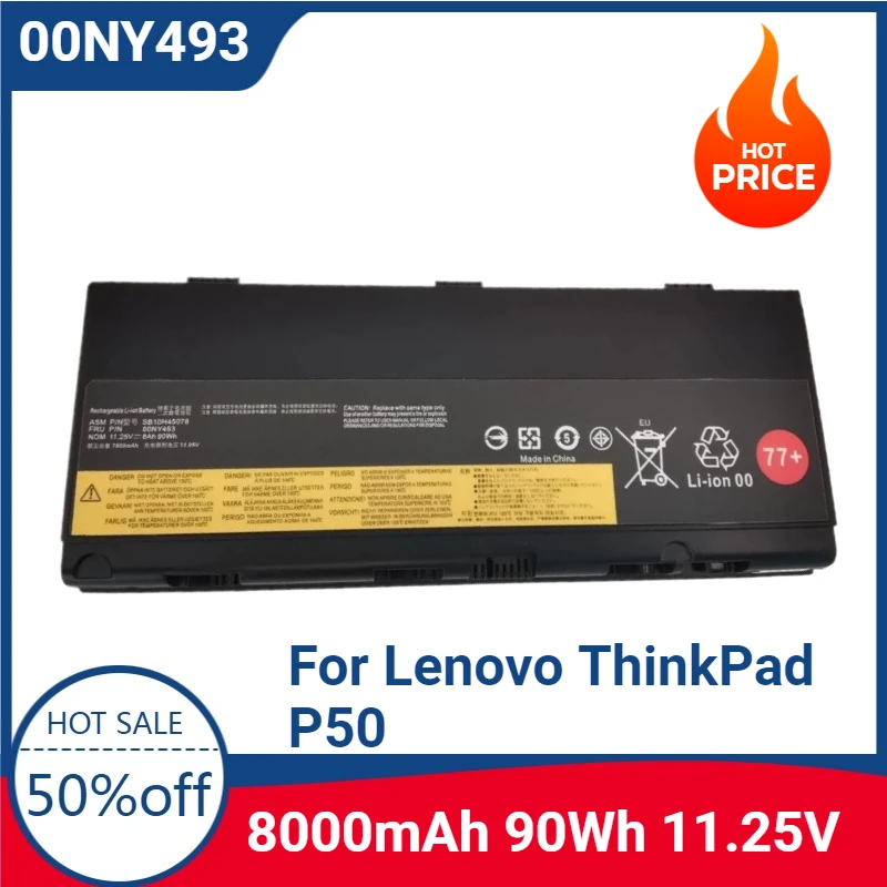 

New High-quality 11.25V Battery 00NY493 for Lenovo ThinkPad P50 P51 P52 Series 00NY492 SB10H45077 SB10H45078 00NY490 00NY491