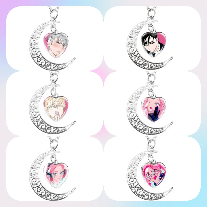 Hot Sales ALIEN STAGE Mizi Sua Till Ivan Hyuna Luka 20mm Moon Necklace Handmade Necklace Jewelry Accessories Glass Pendant Gifts