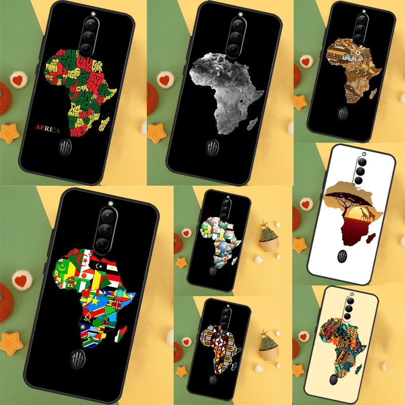 Coque de téléphone Red Magic pour ElecNubia, carte de l'Afrique, géographie, housse de protection, 9 Pro Plus, 5S, 5G, 6R, 6, 7, 6S, 7S, 8, 8S Pro