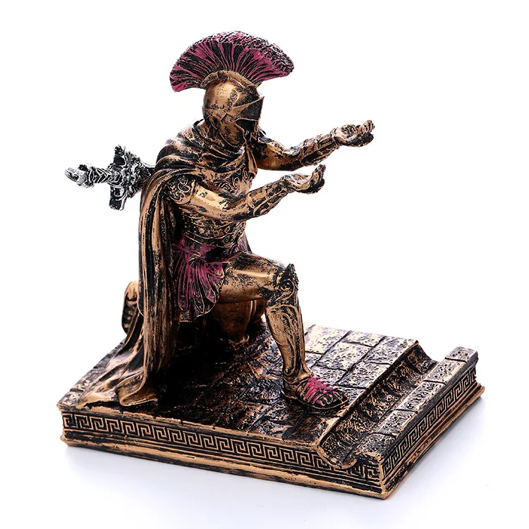 Creative Roman Knight Executive Statue Ornament Living Room Office Desktop Bookshelf Home Decoration Pen Holder Styling Decorati