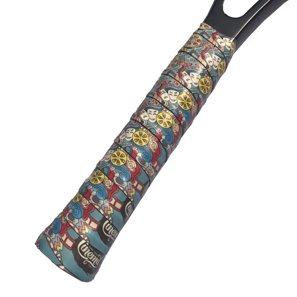 2PCS Multicolor Non-Slip Tape Shock Absorption Fishing Rod Sweatband Frosting Printing Tennis Paddle Badminton Racket Overgrips