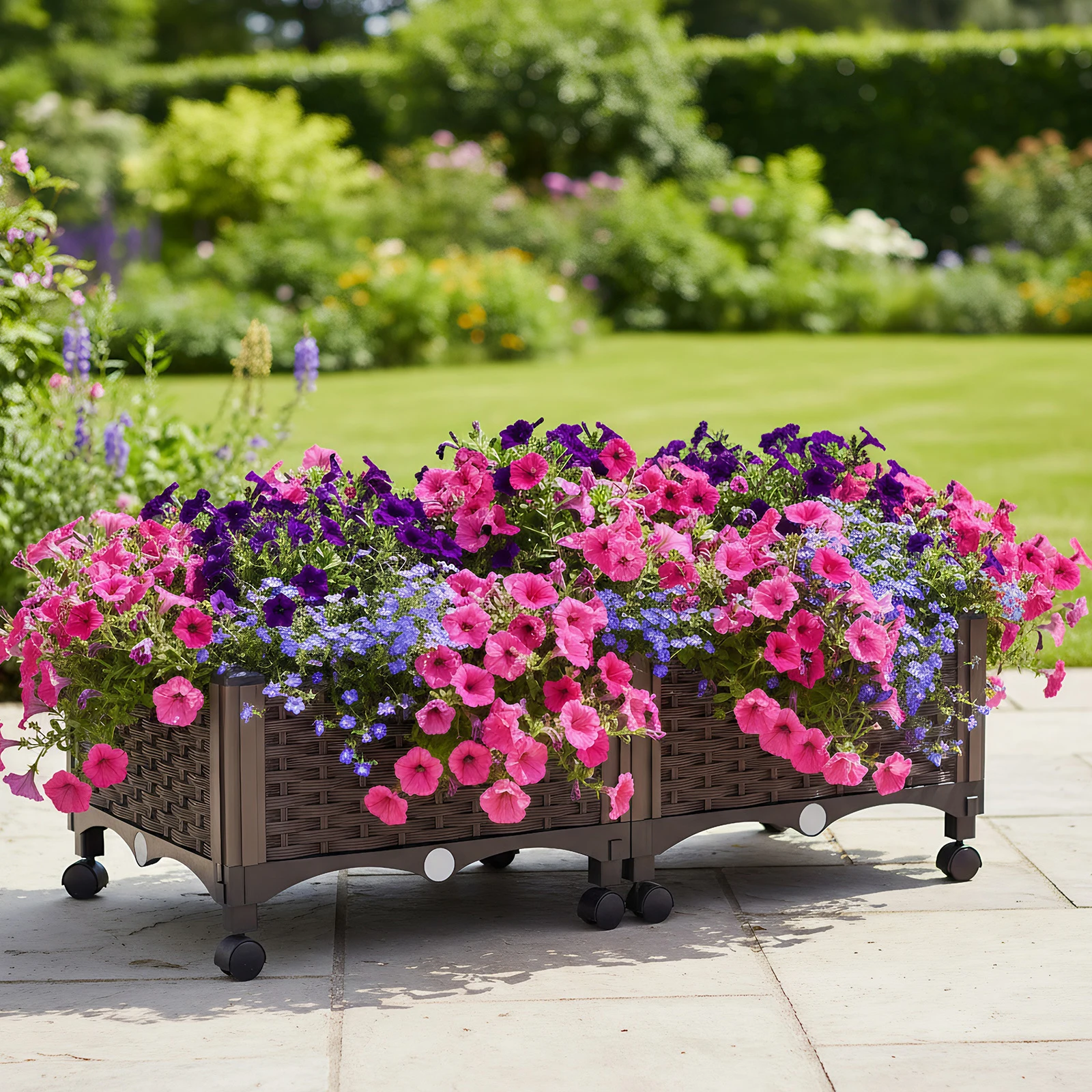 

Приподнятые грядки с дренажным клапаном для сада, патио, балкона (B)