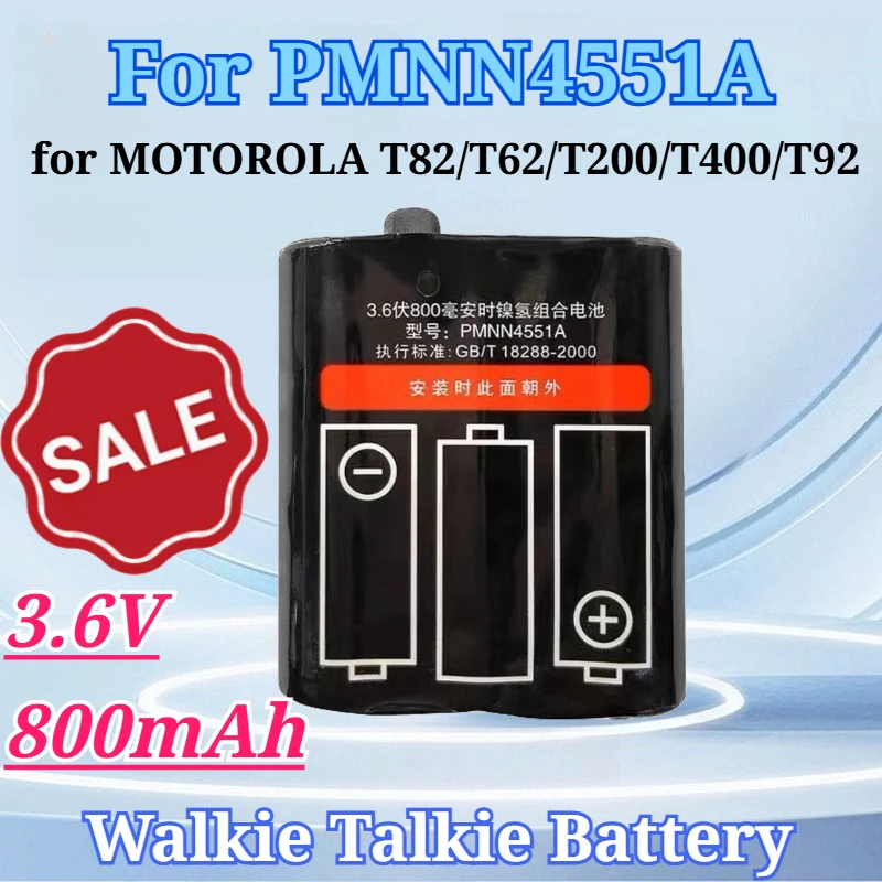 

3.6V 800mAh for PMNN4551A Walkie Talkie Battery for MOTOROLA T82/T62/T200/T400/T92/H20/T82C Nickel-metal Hydride Battery