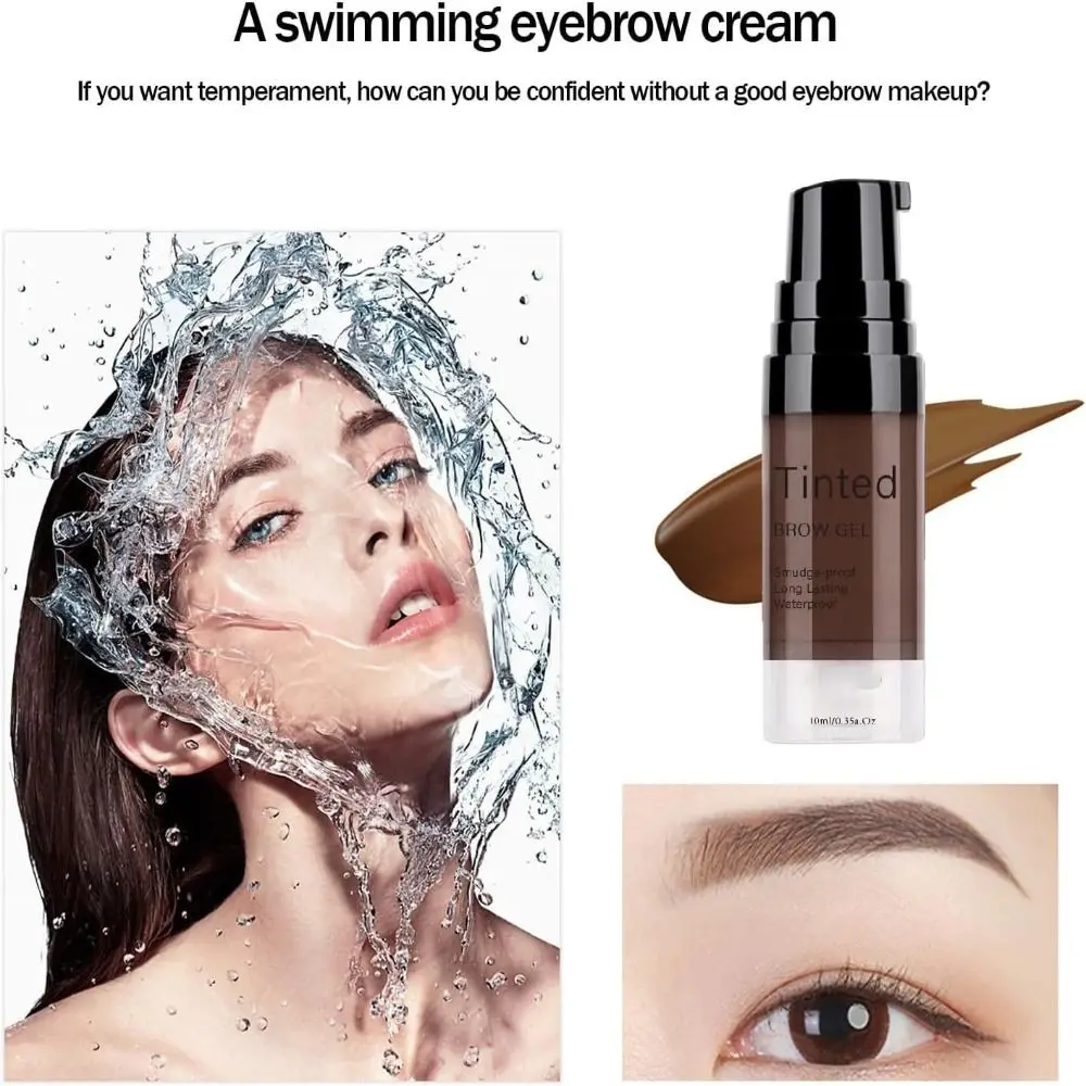 Longwear Waterproof Tinted Brow Gel Long Lasting SmudgeProof Liquid Eyebrow Makeup Highly Tinted Liquid Eye Brow Makeup
