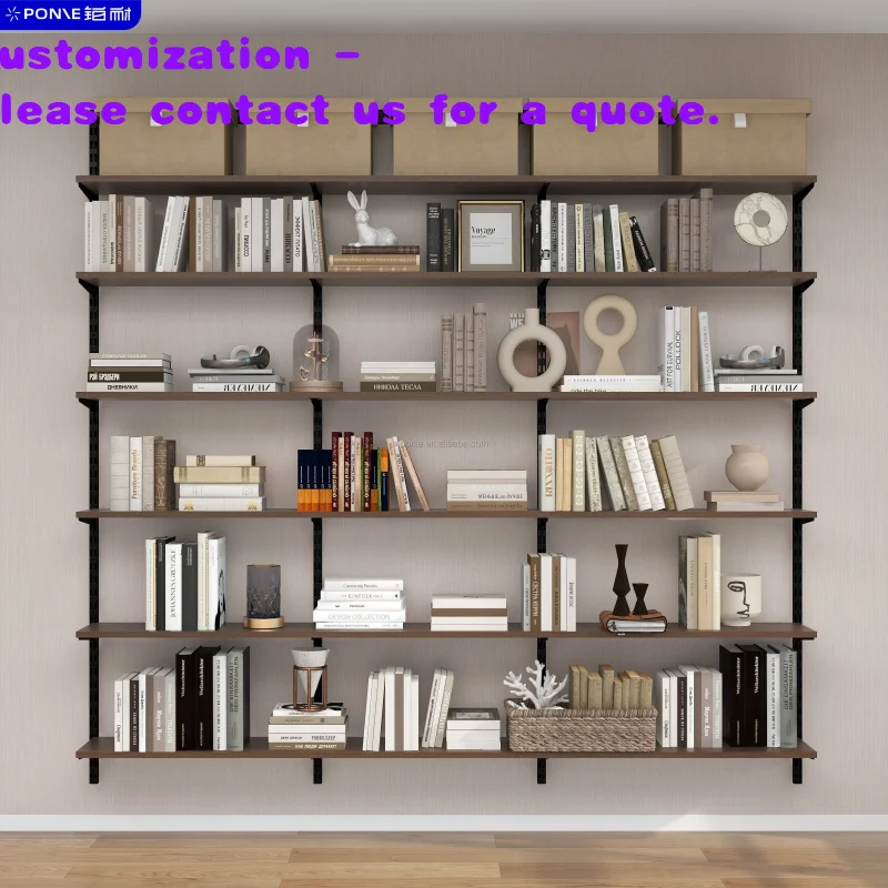 custom.Simple Design2.0MWall-mounted Set Bookshelf，Belt6Shelf，Suitable living room furniture、Home Office、Workshop、School
