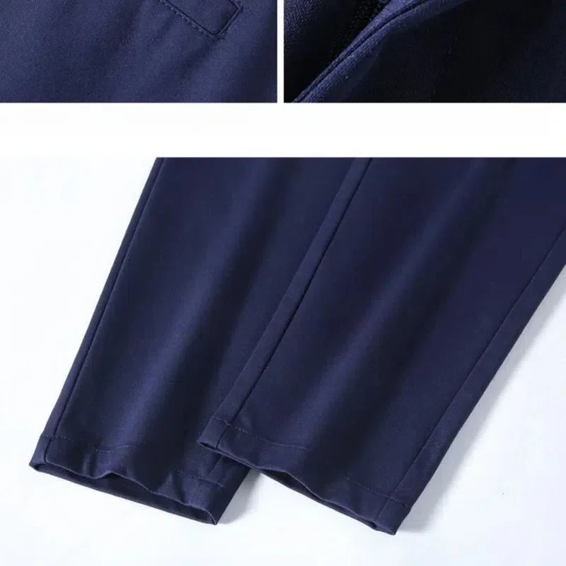 Trouser Suits Solid Color High Waisted Button Zippered Pockets Women's Clothing Spring Autumn Trousers Straight Formal Pants
