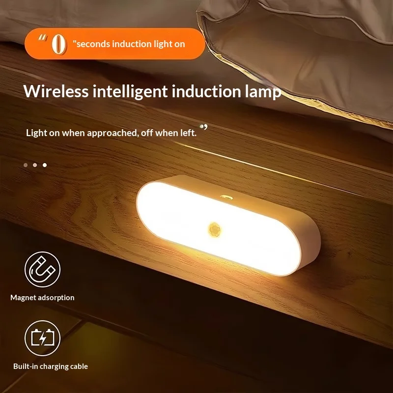 

Human Body Induction Night Light Magnetic Charging Type Household Hallway Wall Mounted Night Light Hallway Induction Light