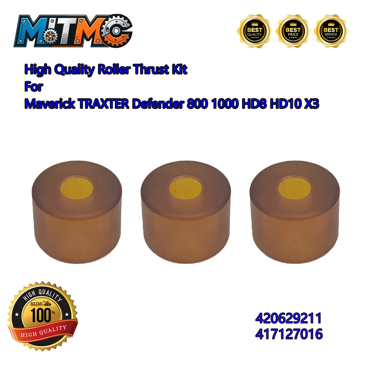

High Quality Roller Thrust Kit For Maverick Traxter Defender 800 1000 HD8 HD10 X3 Replaces OEM 420629211 417127016