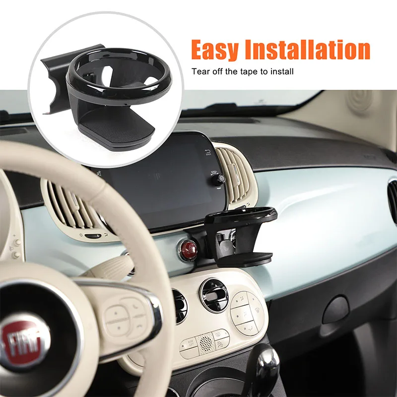 

For Fiat 500 2016+ ABS central control navigation screen water cup holder storage rack interior modification accessories