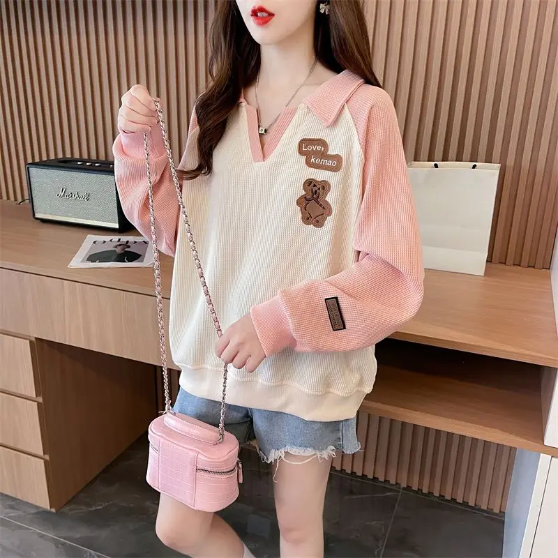 Top stile coreano pigro da donna primavera autunno nuovo design ampio versatile