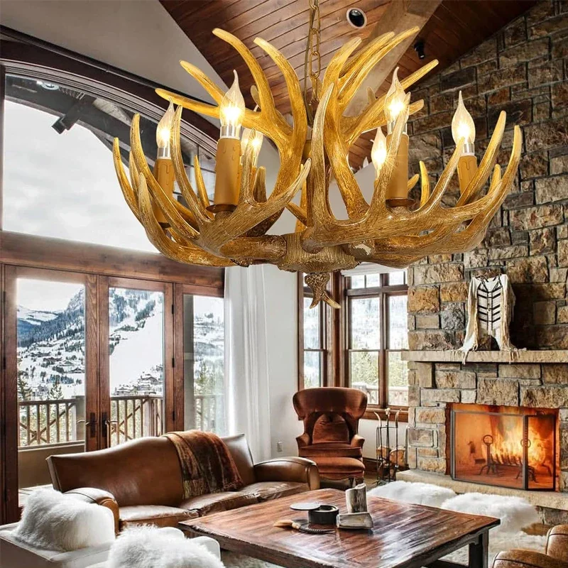 

TEMAR Nordic Antler Pendent Lamp American Retro Living Room Dining Room Villa Coffee Shop Clothing Store Decoration Chandelier