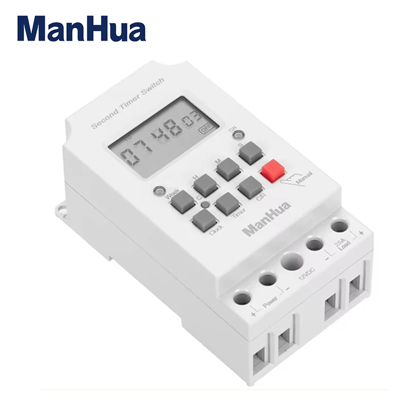 ManHua Din Rail MT316S  12VDC 25A Programmable Timer Automatic Multifunctional Electronic Digital Time Switch