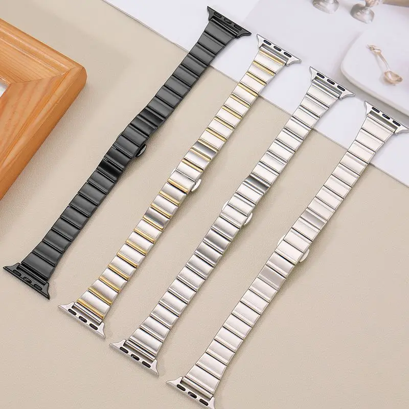 

Slim Watch Bands for Apple Watch Band 49 46 38 41 42 45 44 40mm Stainless Steel Strap with Butterfly Clasp for iWatch S11 10 9 8