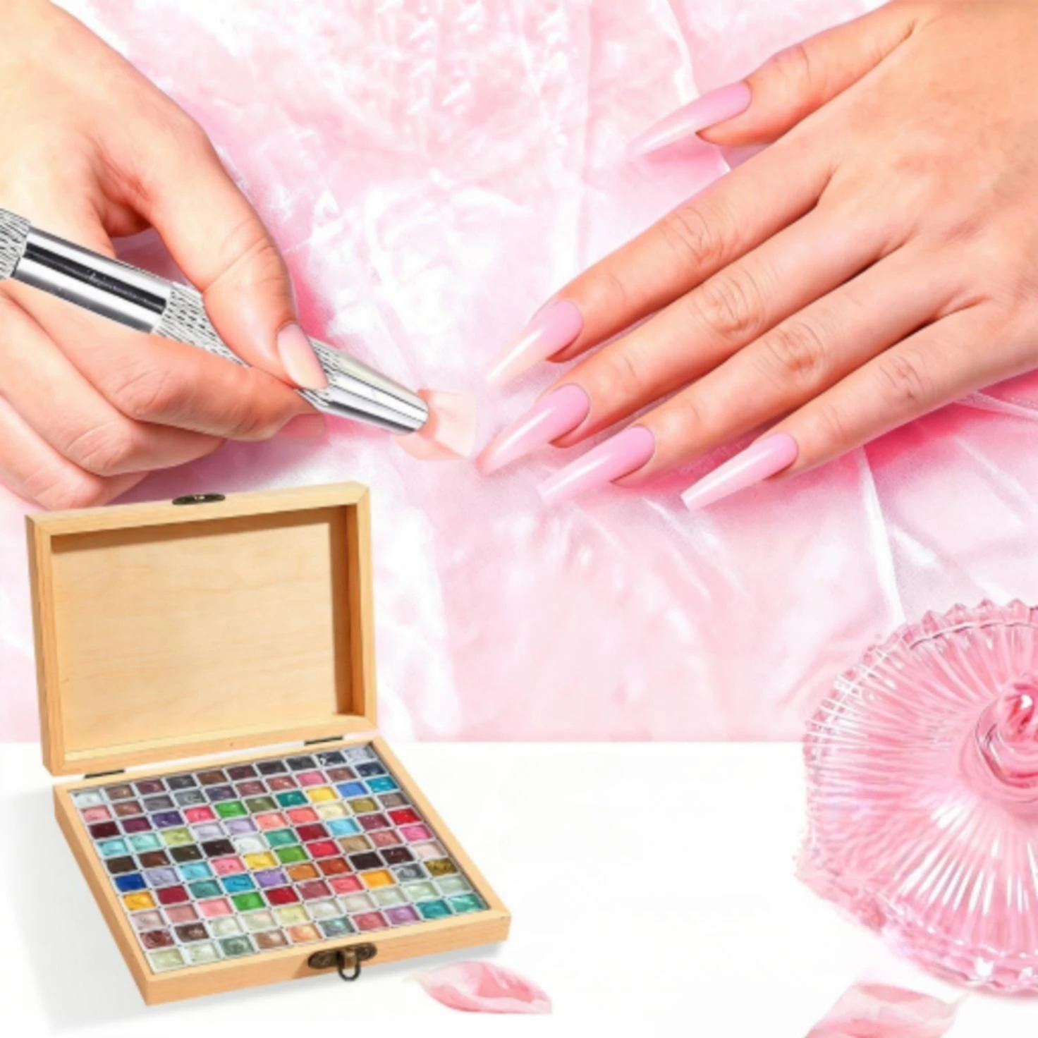 70Grids/Box Solid Pat Painting Gel Semi Permanent Soak Off UV LED High Saturation Popular Semi-Solid Nail Art DIY Nail Polish