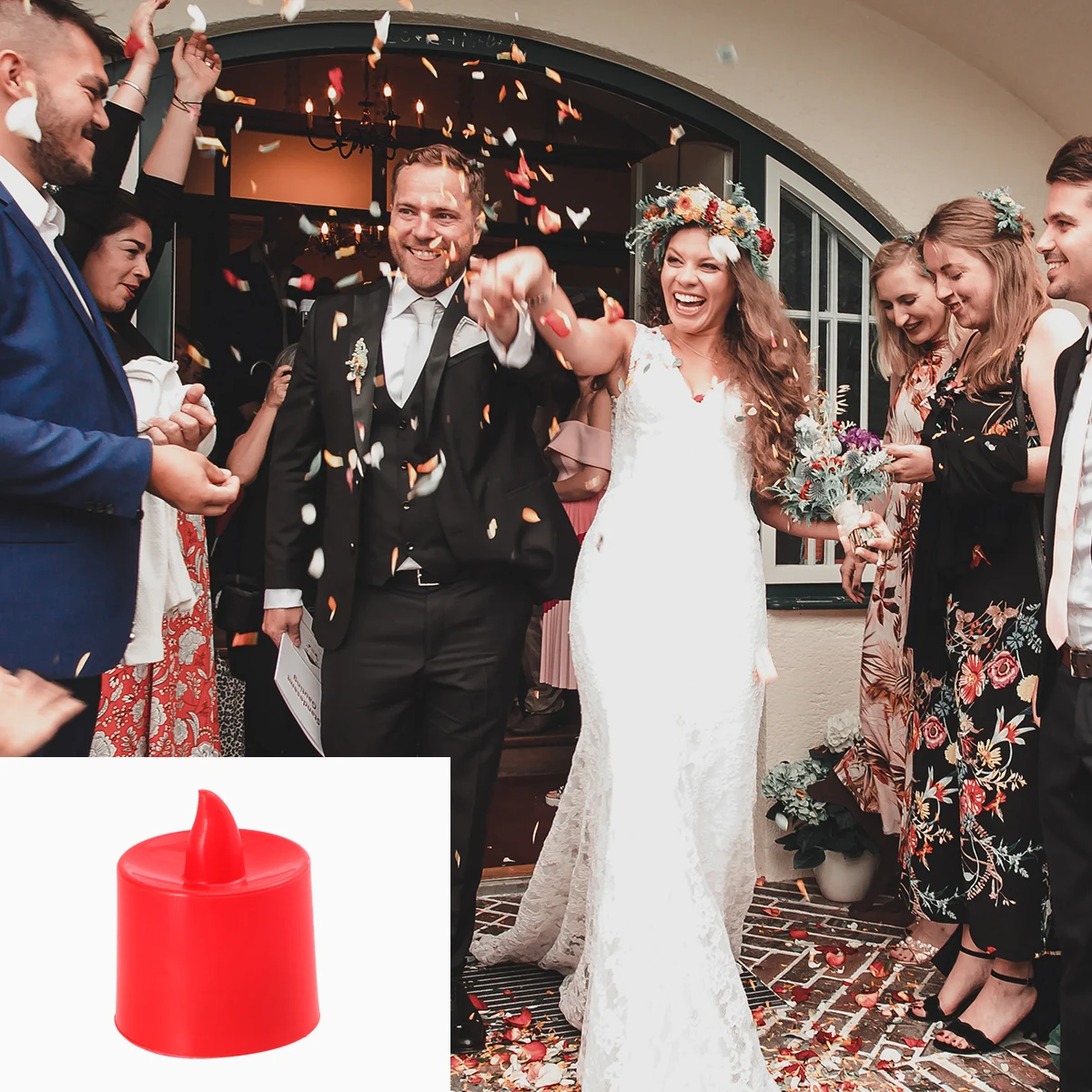 

24Pcs LED Simulation Lights Red Flameless Romantic Electronic Candles for Party Wedding Banquet Decoration Night Lighting