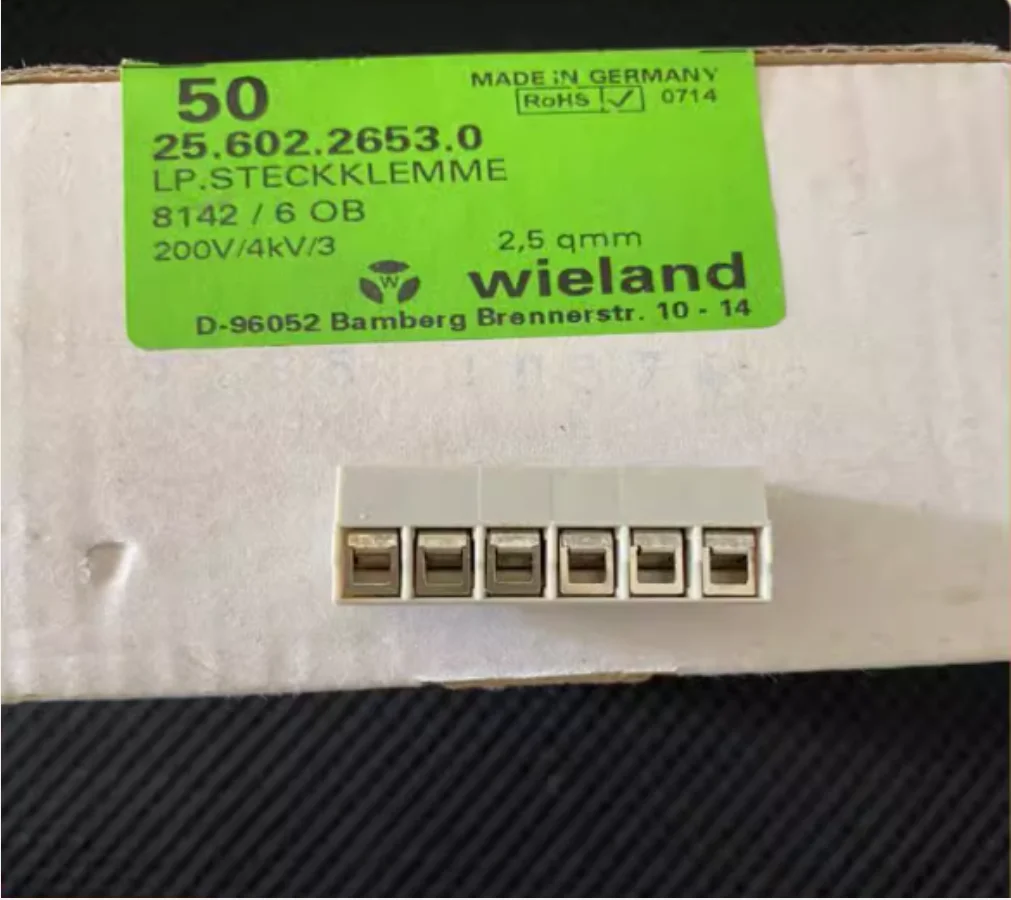 

5PCS/LOT Wieland 8142/6 OB 25.602.2653.0 Terminal 6 way PCB plug-in terminal,5mm pitch