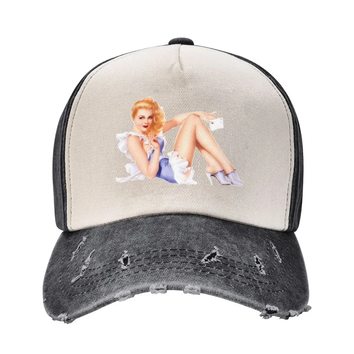 Order Please by Alberto Vargas Remastered Xzendor7 Classic Old Masters Vintage Art Reproductions Baseball Cap