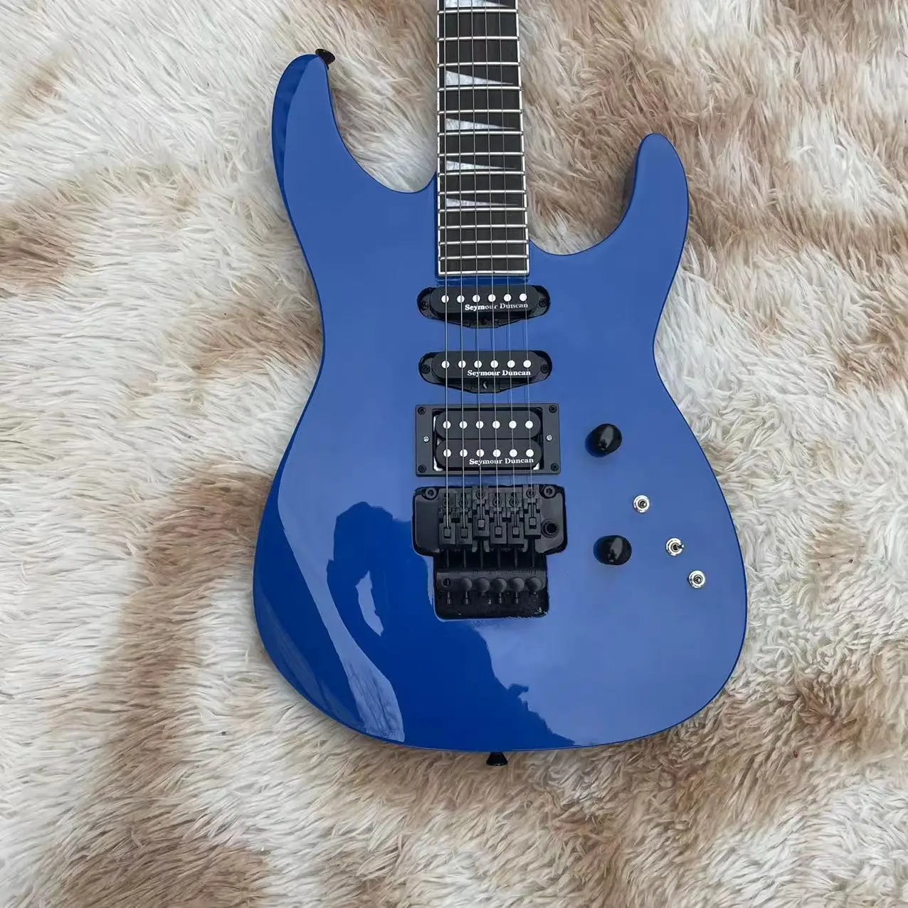 6-string all-in-one electric guitar, blue high gloss, shipping real pictures, customizable, free shipping to home