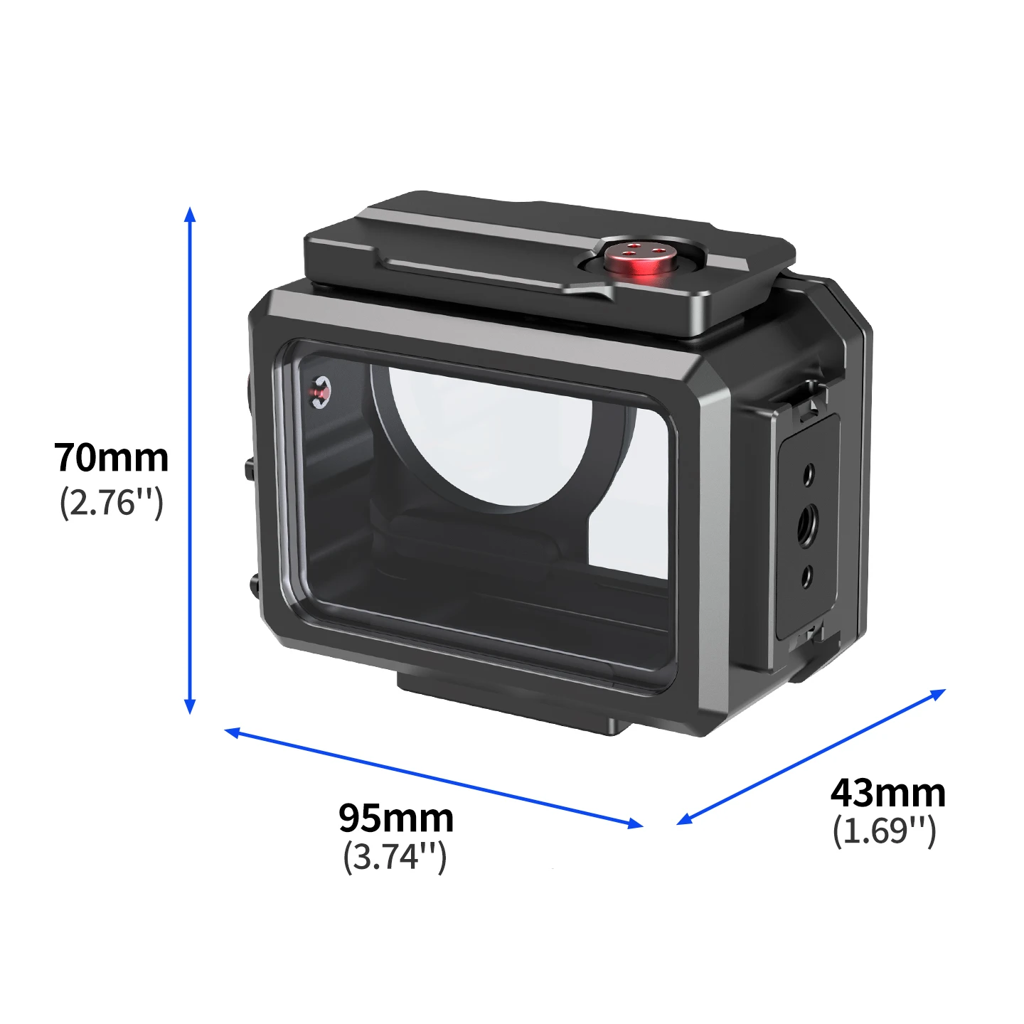 Underwater Photography Diving Case with Cold Shoe Mount for DJI Osmo Action 6 80m Dive Aluminum Alloy Magnetic Camera Cage