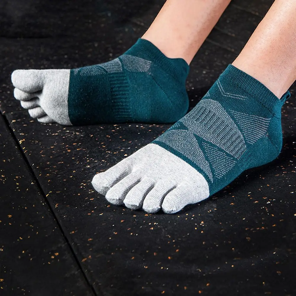 Anti-slip Breathable Each Toe Socks Autumu Winter Running Soccer Tube Socks Five Finger Socks Men Sport Socks Short Toe Socks