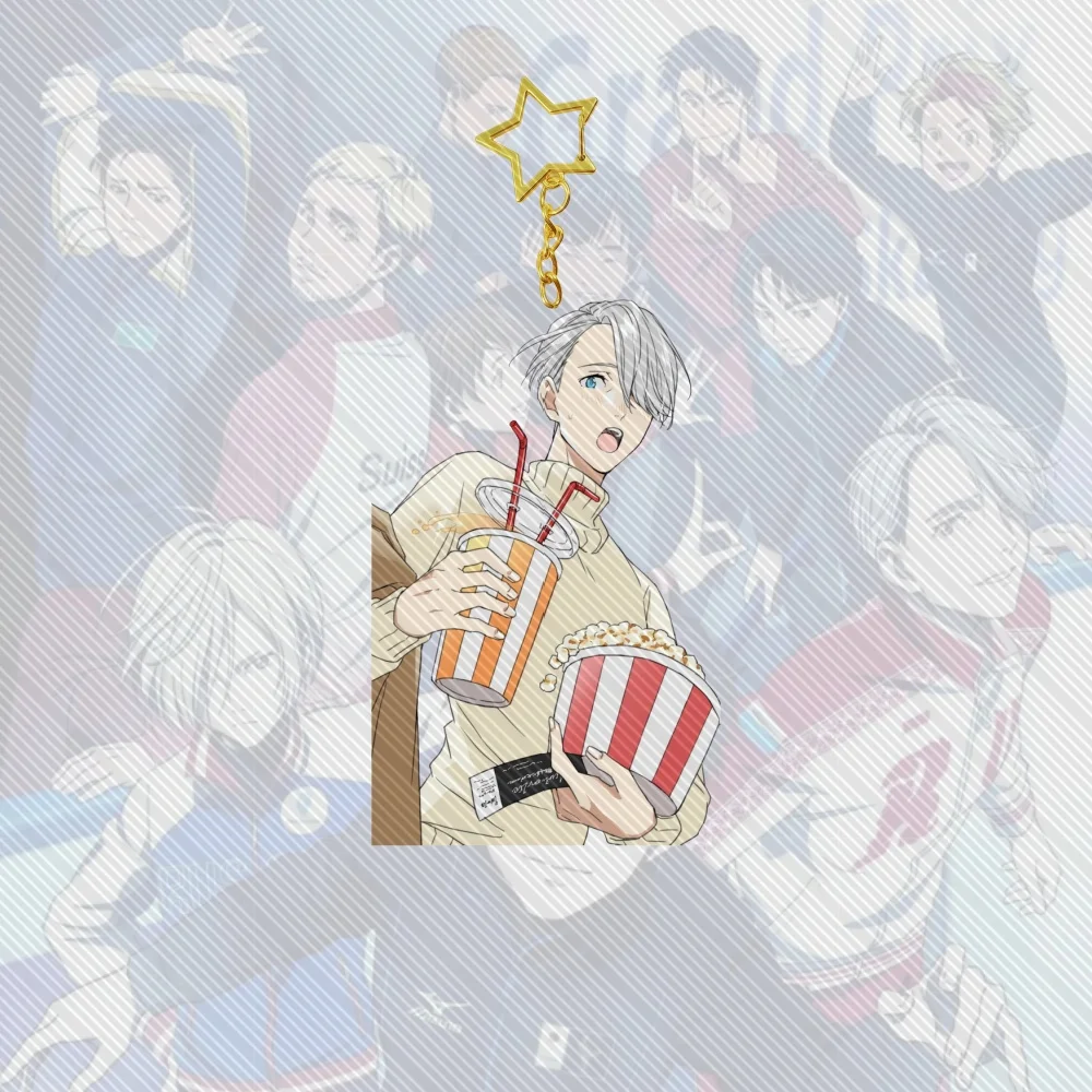6CM Anime Yuri on Ice Acrylic Cute Keychain Model Cosplay Charm Characters Ornament Accessories Goods Collection Christmas Gifts view 4