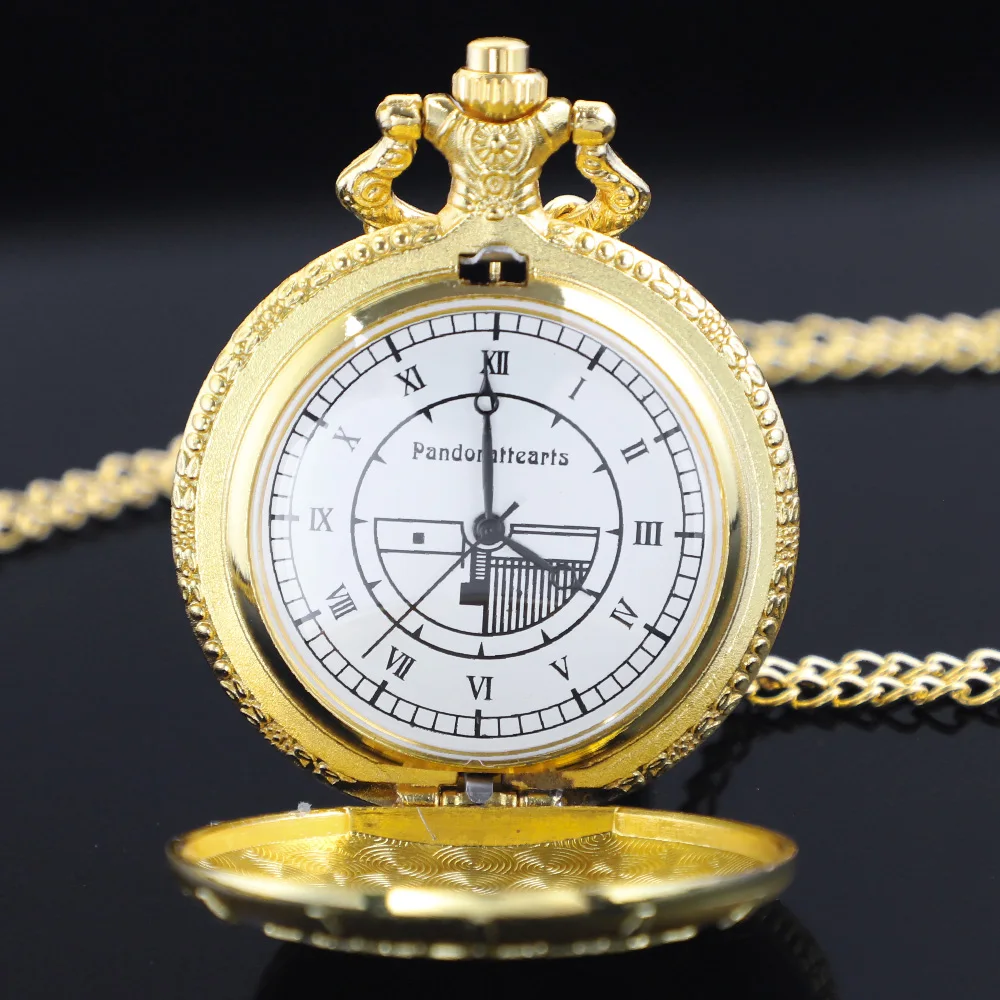 luxury golden Quartz Pocket Watch Pendant Necklace Fob Chain Watch Men Women Children Jewelry Accessories christmas Gifts