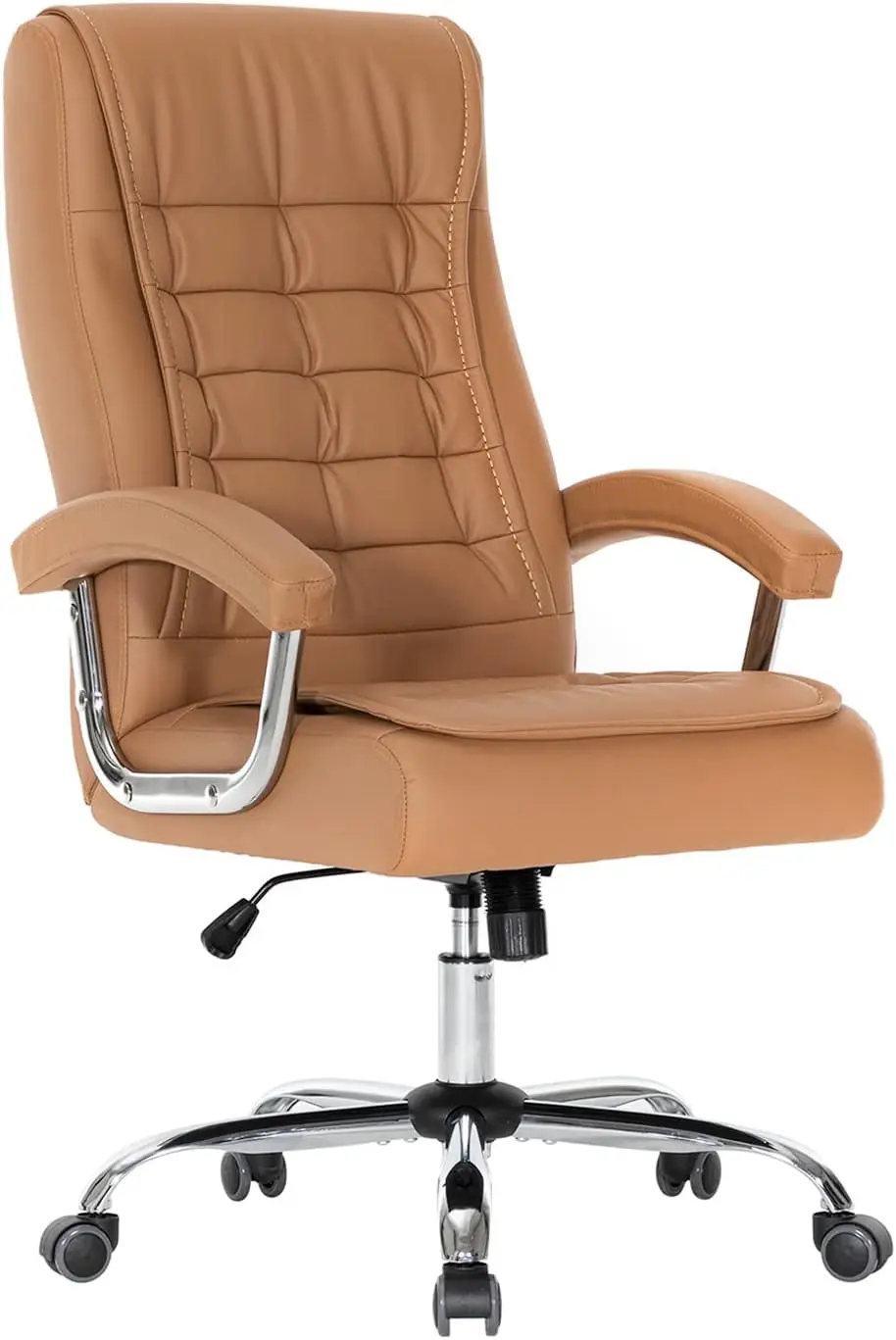 Executive Office Chair Adjustable Leather Chair High Back Swivel Office Desk Chair with Padded Armrest 350lbs Load-Bearing