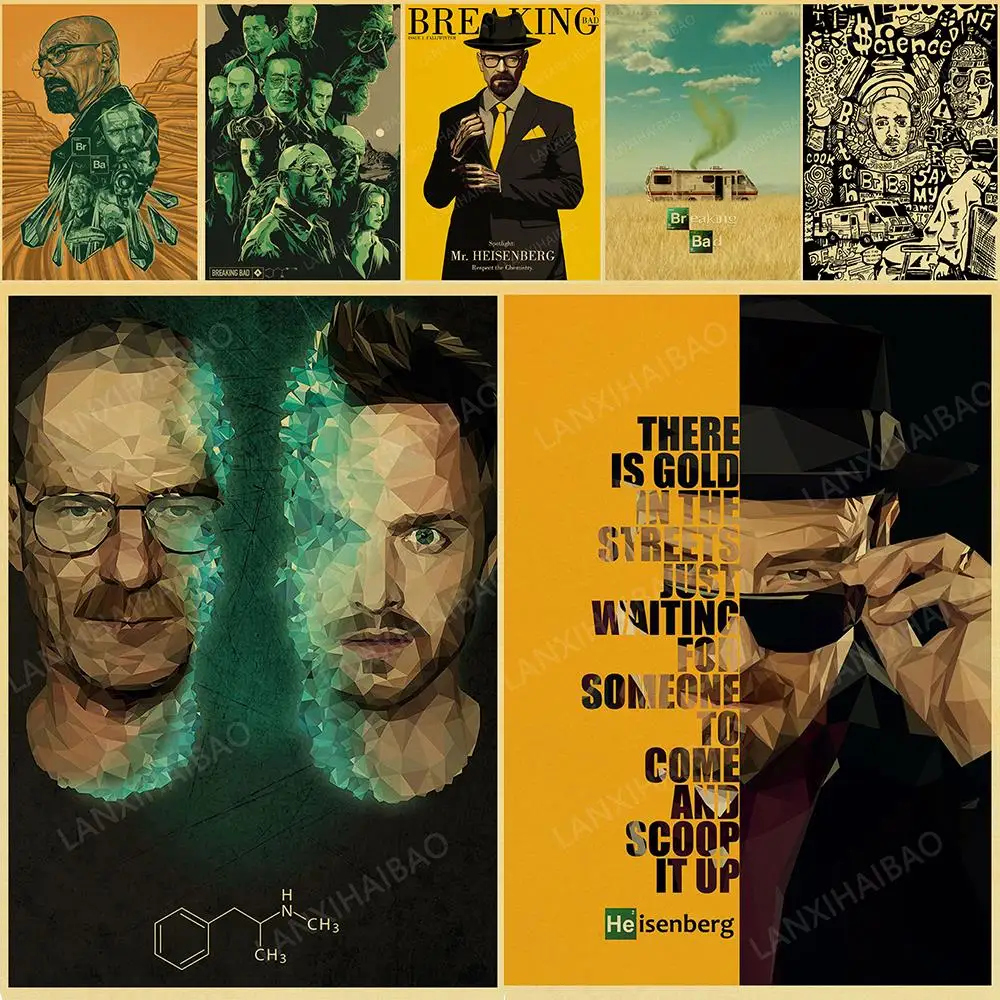 Breaking Bad Poster TV Series Classic Retro Artist Home Wall Sticker Bar Cafe Study HD Picture Decorative Painting